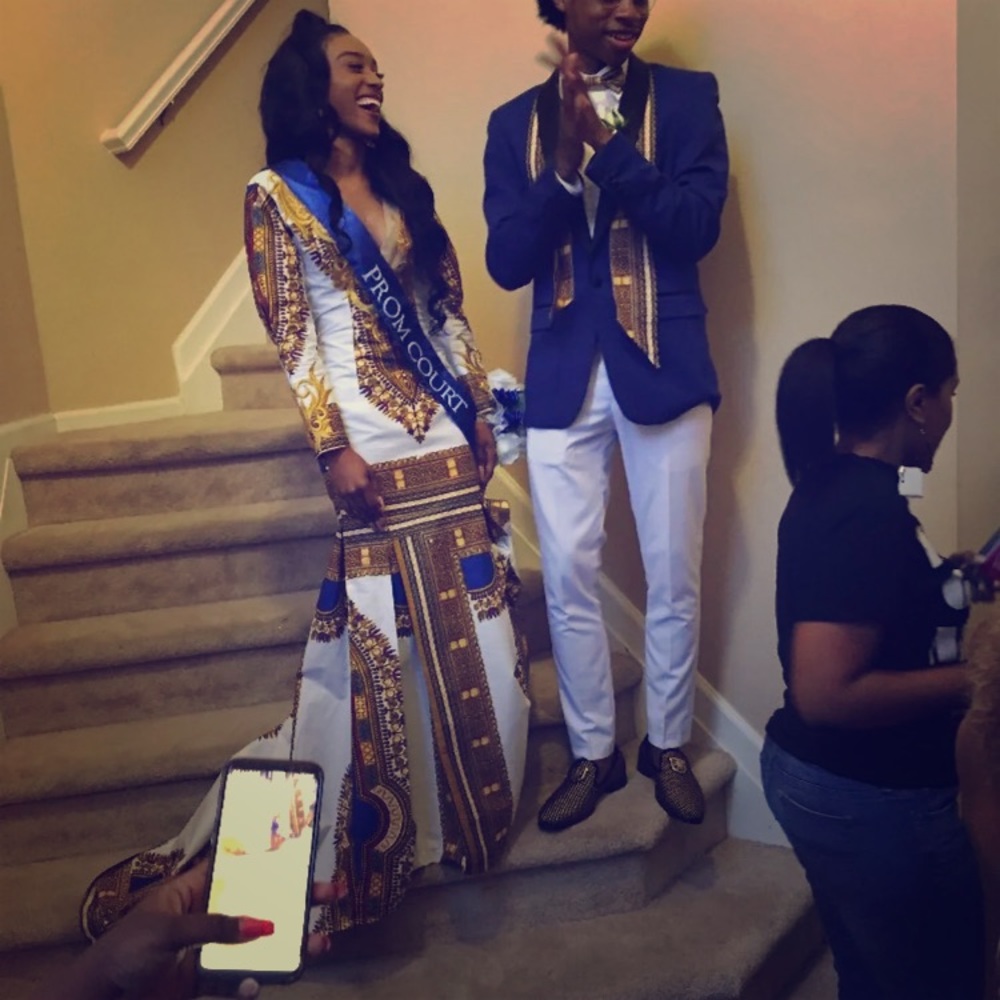 African print prom dress